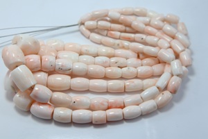 Perles tubulaires en corail rose naturel japonais, authentiques pierres précieuses en corail, perles en vrac pour colliers et bijoux - Product Image 2