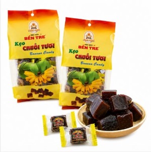 Caramelos de plátano envasados individualmente, envase personalizado, frasco PET de 300g, caramelos de fruta suaves, MOQ bajo - Product Image 1