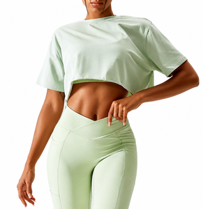 T-shirt court pour femme de qualité supérieure, en coton personnalisé, style streetwear décontracté, pour un usage quotidien, fabricant OEM ODM, t-shirt pour femme de haute qualité - Product Image 6