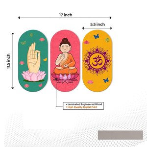 เครื่องรางไม้แขวนผนังลายมงคลเพื่อความโชคดี ความเจริญรุ่งเรือง ตกแต่งบ้าน สำนักงาน หรือเทศกาลดิวาลี - Product Image 5