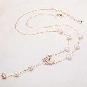 Collier en perles d'eau douce filetées pour femmes de Zhuji, chaîne en agate avec ceinture, source pour marché de nuit, vente en gros - Product Image 1