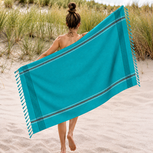 Collection Premium : Serviette Kikoy en coton de qualité supérieure pour usage polyvalent, serviette de plage Kikoy, exportateur en Inde. - Product Image 5