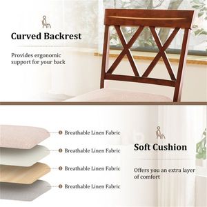 2 Pack 29\" Swivel Bar Stools with Solid Rubber Wood Frame & Ergonomic Curved <b>Backrest</b> - Product Image 5