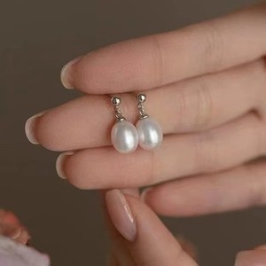 High Heel Ear Hooks 5A Quality 8-11mm Round Freshwater <b>Pearl</b> Dangle <b>Earrings</b> 925 <b>Silver</b> Fashionable - Product Image 2