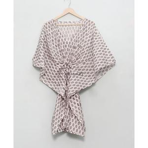 ชุดคาฟตันผ้าฝ้ายพิมพ์ลายด้วยมือ ชุดเดรสคาฟตันผ้าฝ้าย ชุดเดรสลายดอกไม้ ชุดเดรสผ้าฝ้ายสำหรับผู้หญิง ชุดสำหรับเจ้าสาว ชุดใส่ในบ้าน - Product Image 5