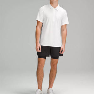 Camiseta deportiva tipo polo con cremallera para hombre, corte relajado, camiseta de tenis para hombre, polos 100% poliéster, polo personalizado para hombre - Product Image 2