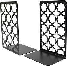 Porte-livres décoratifs en fer, supports métalliques noirs pour livres, étagères, stoppeurs de livres en fer robustes, fabriqués en Inde - Product Image 2
