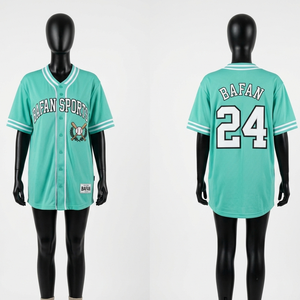 Camiseta de Béisbol Verde Neón de Malla de Poliéster de 260 GSM, con Logotipo Personalizado, Estilo Urbano, para Mujer - Product Image 6