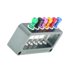 Dental Laboratory Steel Implant <b>Screw</b> <b>Driver</b> Kit 6 Piece Kit Customizable with Holder for Restoration Surgery By Grip Surgical - Product Image 6