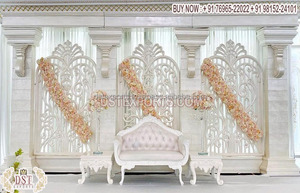 Paneles de fondo de fibra de gran canadiense para boda, marco de fondo de estilo victoriano para ventana, con temática blanca occidental para boda - Product Image 6