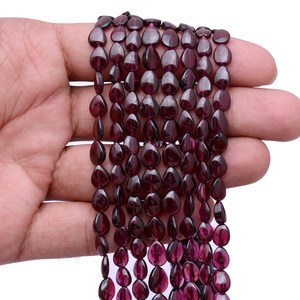 AAA Garnet 5x7mm-6x8mm Smooth Pear Briolette <b>Beads</b> Natural Rhodolite Garnet Semiprecious Gemstone Loose <b>Beads</b> For Jewelry Making - Product Image 4