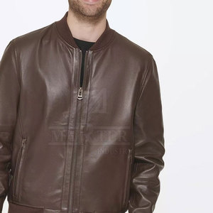 Stylish Genuine <b>Leather</b> Winter <b>Jacket</b> for <b>Men</b> Stand Collar Front Logo Breathable Eco-Friendly Comfortable Fit for Daily Wear - Product Image 5