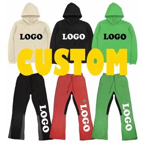 Custom Men's Eco-friendly 300g Hooded Tracksuit <b>Set</b> Polyester <b>Knitted</b> Streetwear Winter Logo Print Sweatshirt Pants - Product Image 6