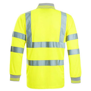 Unisex Long Sleeve High Visibility Polo Shirts Construction Working Reflective Safety Hi Vis Security Polo Shirts - Product Image 4