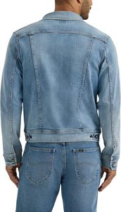 Men's <b>Light</b> Blue Denim Jacket Regular Fit Stonewashed Cotton Casual Button Closure Autumn Wear - Product Image 3