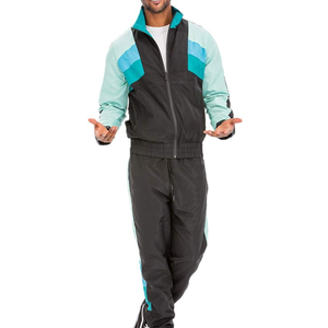 Men's Premium Quality Two-Piece Set Breathable Windbreaker Long Sleeve Crinkle <b>Tracksuit</b> Plus Size Casual Wear Summer - Product Image 2