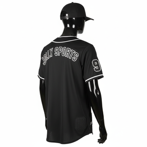 Camiseta de béisbol para hombre, tela de poliéster entrelazado, negro, panel raglán, logotipo personalizado, 100% algodón, corte holgado, estampada. - Product Image 5