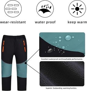 Pantalons de ski et de randonnée en softshell pour garçons et filles, doublés de polaire, imperméables, pour enfants, pantalons d'extérieur - Product Image 2