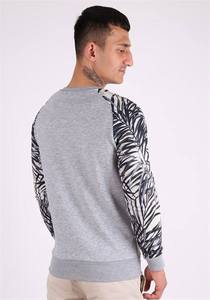 HIFFU SPORTS WEAR <b>Men</b> Long Sleeve Crew Neck T-Shirt Gray Heat-Transfer Printed 100% Cotton Quick Dry Breathable All Seasons Wear - Product Image 3