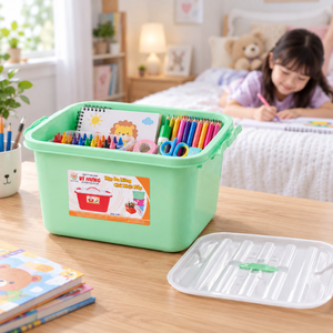 12L Eco-Friendly <b>Lockable</b> Multipurpose Plastic <b>Storage</b> <b>Box</b> Lid Handles Cosmetic First Aid Toy Stationery Organizer Home Office - Product Image 1