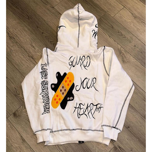 เสื้อฮู้ดดี้สตรีทแวร์แบบสั่งทำพิเศษ 480 500 GSM ผ้าหนาสำหรับฤดูหนาว ผ้าฝ้าย 100% ซันเฟดวอช สำหรับงานปักแบบดิสเทรส ทรงปกติ - Product Image 5