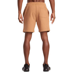 Shorts Bermuda en coton uni pour homme avec taille élastique et poches, style décontracté, longueur mi-cuisse, tissu respirant - Product Image 3