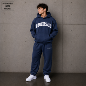 Meilleures ventes : Ensemble molletonné épais 300-500 GSM avec impression personnalisée en relief – Sweat à capuche et pantalon de jogging pour homme, style streetwear oversize - Product Image 5