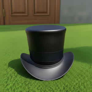 Sombrero de copa de cuero negro hecho a mano de calidad premium, estilo victoriano steampunk para cosplay. - Product Image 4