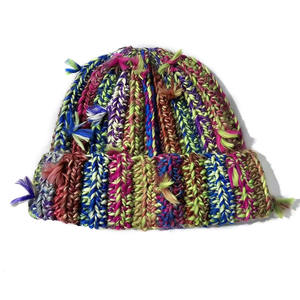 Custom Brand OEM <b>Wool</b> Blend Chunky Knit <b>Beanie</b> 3D Embroidery Striped Pattern Sublimation Transfer Print Unisex Adult Winter <b>Hat</b> - Product Image 4
