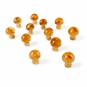 Cristal de Citrine Naturelle Sculpté en Forme de Champignon, Citrine Jaune, Cristal de Guérison pour Reiki, Méditation, Décoration Feng Shui, Vente en Gros - Product Image 1