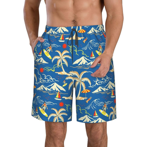 Shorts de bain en polyester imprimés par sublimation à motif tropical, écologiques et de haute qualité, avec ceinture élastique confortable et élégante - Product Image 5