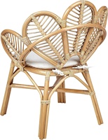Chaise de salle à manger en rotin naturel fait main, motif paon, chaise d'appoint bohème pour la maison, le café, l'hôtel