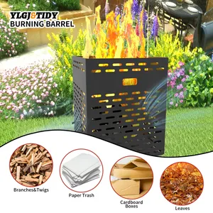 Modern Steel <b>Fire</b> <b>Pit</b> 20x20x30in 63 Gallon Capacity Freestanding Outdoor Heating Portable <b>Wood</b> <b>Burning</b> - Product Image 6