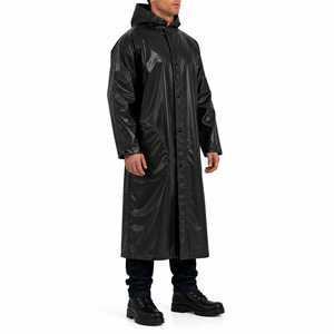 Impermeable Personalizado con Logotipo para Hombre, Chaqueta de Lluvia Larga con Capucha, Ropa de Trabajo Industrial, Color Sólido, Impermeable Resistente para Hombre - Product Image 3