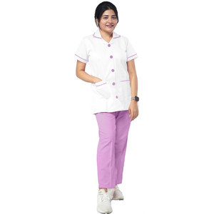 Conjunto de Uniforme Clínico para Mujer, Camisa Médica con Botones, Pantalones con Ribete en Contraste, Ropa de Trabajo Profesional para Enfermería, Marca Privada OEM - Product Image 1