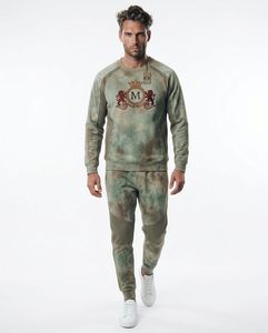 acid wash Men Crew Neck <b>Tracksuit</b> Full Sleeve Solid Color Casual Wear With Embroidery Logo Front Loose Fit Autumn Style 100% - Product Image 1