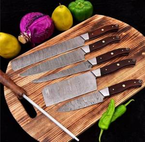 Latest Cooking <b>Knife</b> Set Durable Damascus Steel Blades High Quality <b>Kitchen</b> Tasks Chef <b>Knife</b> Set Available At Wholesale Rate - Product Image 3