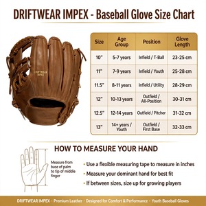 Gant de baseball professionnel personnalisé |   Gant de baseball en cuir véritable |   Fabricant de gants de baseball avec logo personnalisé au Pakistan - Product Image 4