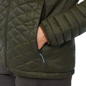 Chaqueta Acolchada con Capucha para Hombre, Cierre Frontal con Cremallera, Color Negro Sólido, Abrigo de Invierno, Acolchado, Resistente al Viento, Corte Ajustado, Relleno de Poliéster - Product Image 3