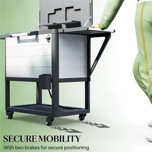 Carrello Frigorifero Grigio per Esterni con Ruote per Terrazza e Stoccaggio Refrigerato - Product Image 4