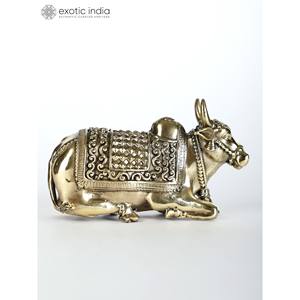 Handmade 4-Inch Nandi Brass <b>Statue</b> Superfine Vahana of Lord <b>Shiva</b> Multiple Sizes for Home Decor and Temple Made in India - Product Image 3