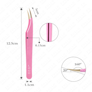 Professional Pink Stainless Steel Eyelash Tweezers Set of 5 Wholesale Price Custom Logo Volume Lash Extension <b>Tools</b> - Product Image 5