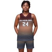 Uniformes de Baloncesto Personalizados por Sublimación para Mujer, Conjuntos de Ropa Deportiva al por Mayor OEM, Malla Reversible, Fabricación en Fábrica, MOQ Privado