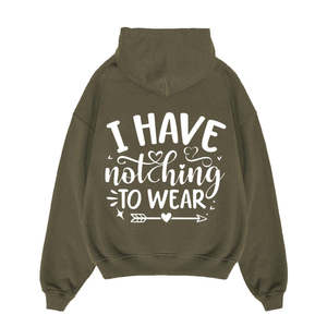 Never Give Up Kapuzenpullover Unisex Oversize Grau Baumwolle French Terry Lässige Herbstkleidung Vordertasche mit Aufdruck - Product Image 2