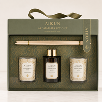 AIKUN Maßgefertigtes Sojawachs Aromatherapie Duftkerzen- und Raumduft-Geschenkset für Großhandel Luxus-Set Raumduft Geschenkbox