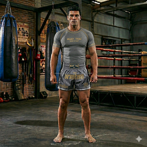 New Custom Men's <b>Knitted</b> Wrestling Set T-shirts+shorts Digital Print 2 Pcs Set 100% Polyester 150GSM Breathable International - Product Image 1