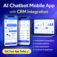 Application mobile de chatbot IA intelligent avec intégration CRM pour un support client en temps réel, la conversion des prospects et l'automatisation des ventes