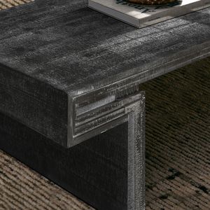 Tavolino da Caffè Americano Vintage in Legno Recuperato di Alta Qualità, Design Rettangolare a Due Livelli in Stile Industriale Rustico - Product Image 5