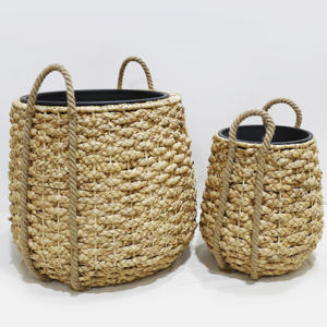 Cestas tejidas de jacinto de agua de algas marinas ecológicas con contenedores de almacenamiento con asa para lavandería y uso doméstico Vietnam Artex Dong Thap - Product Image 4