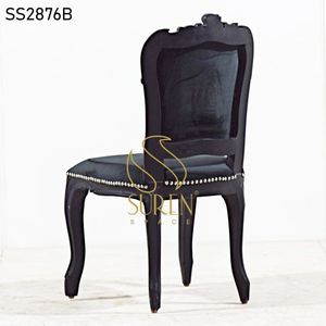 Chaise de salle à manger moderne SUREN SPACE en bois massif, style farmhouse, rembourrée en cuir, pieds en bois SS2870, meubles pour la maison en provenance du Rajasthan - Product Image 2
